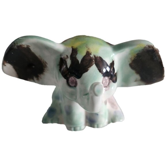 Elephant The Little Trunk Up antique Japan 4"Good Luck Figurine - Picture 2 of 3